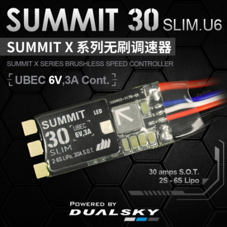 Brushless Controller Summit 30 slim 2-6S Ubec 6V - Dualsky