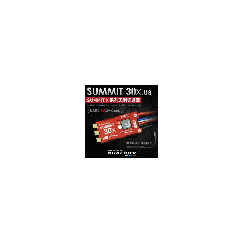 Controlador Dualsky SUMMIT 30X. 2-6S Ubec 8V - Dualsky