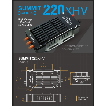 Dualsky Controleur SUMMIT 220XHV. 5-14S Opto