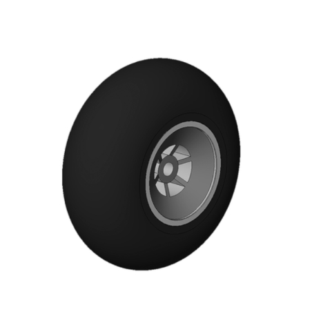 Multiplex - Rubber wheel Ø 45mm, hub 3.1mm