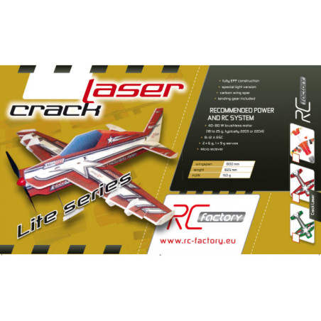 Avion RC Factory Crack Laser 'Lite Series' rouge env.0.80m - FLASH RC
