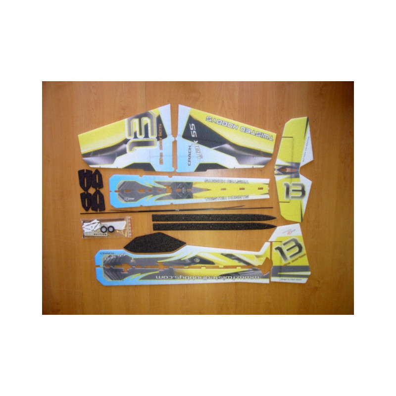 Avion RC Factory Crack Yak 'Lite Series' bleu/jaune env.0.80m - FLASH RC
