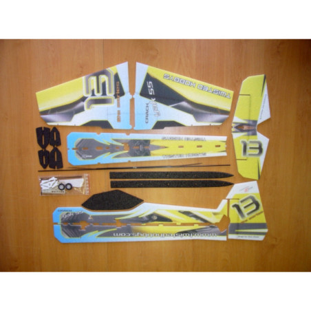 Avion RC Factory Crack Yak 'Lite Series' bleu/jaune env.0.80m - FLASH RC