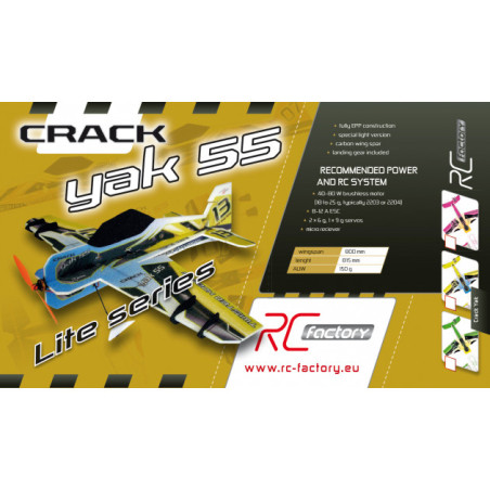 RC Plane Factory Crack Yak 'Lite Series' blu/giallo ca.0.80m- FLASHRC