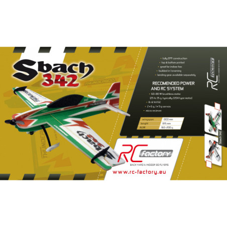 RC-Flugzeug Factory Sbach 342 'Backyard Series' rot/schwarz ca.0.80m- FLASH RC