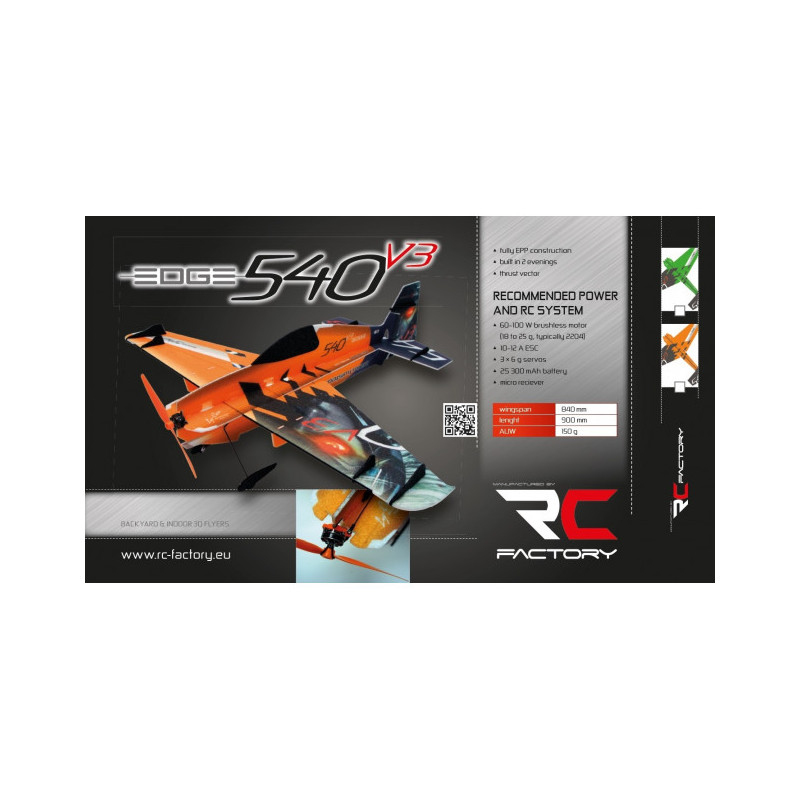 Avión RC Factory Edge 540 V3 'Superlite series' naranja aprox.0.84m- FLASHRC