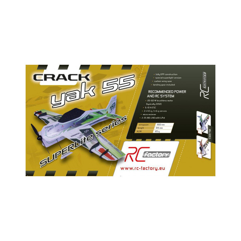 Avion RC Factory Crack Yak 'SuperLite series' vert env.0.80m - FLASH RC