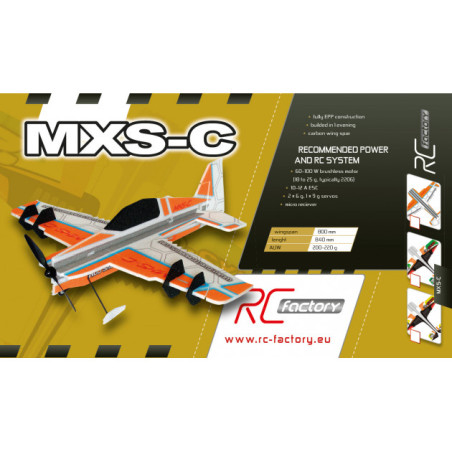 Avión RC Factory MXS-C amarillo 'Backyard Series' aprox.0.80m- FLASHRC