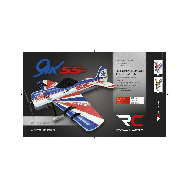 Aeromobili RC Factory Crack Yak 55 'Backyard Series Blue-Red ca.0.80m- FLASH RC