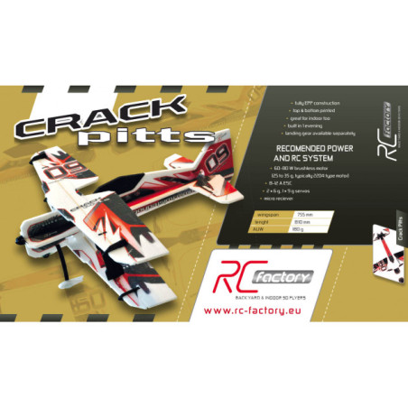 Avión RC Factory Crack Pitts 'Backyard Series' rojo/negro aprox.0.80m- FLASH RC