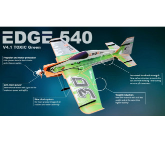 Aeroplano Hacker modalità Edge 540 V4.0 TOXIC verde ARF circa 0,84m