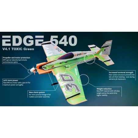Flugzeug Hacker Mode Edge 540 V4.0 TOXIC Grün ARF ca.0.84m