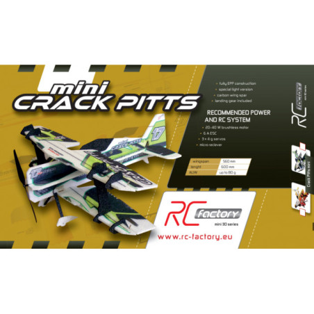 RC Plane Factory Crack Pitts 'Mini Series' green/black approx.0.60m- FLASH RC