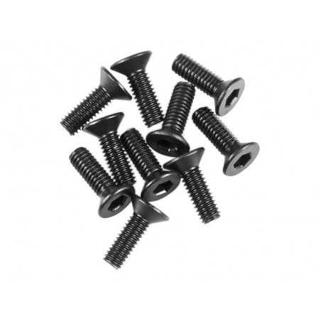 Piezas de repuesto para coches RC - AXIAL AX31372 M2.6x8mm Hex Socket Flat Head Black (10) - FLASH RC
