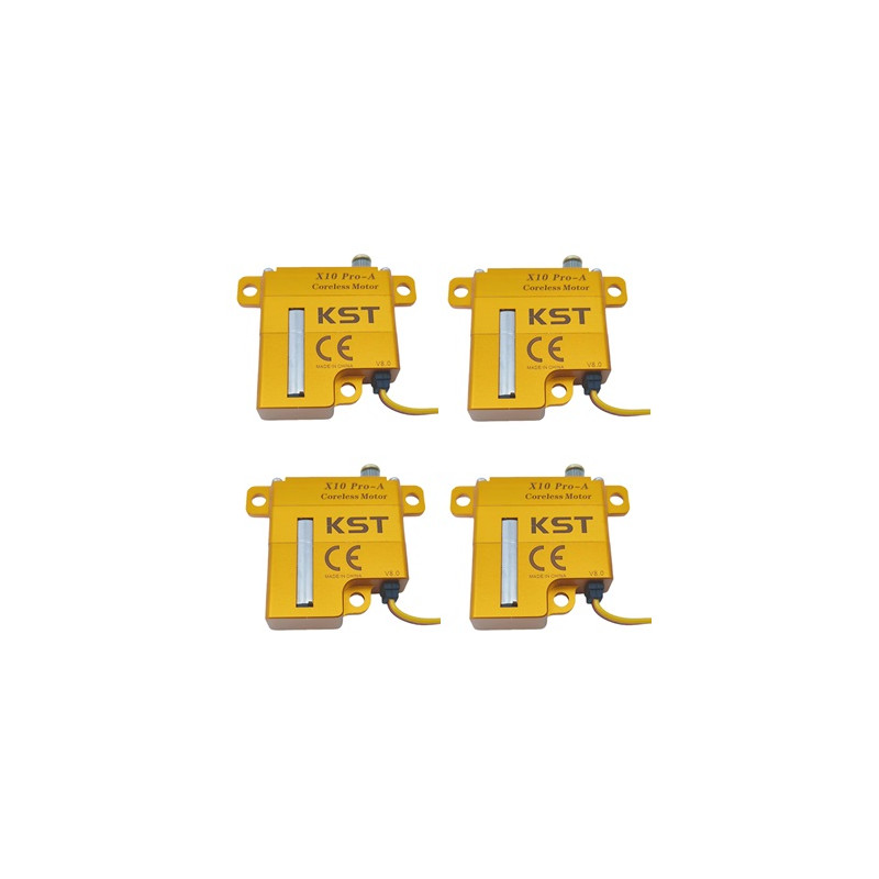 Confezione 4 x servo ala KST X10 PRO-A ( 25g, 11,5kg.cm, 0,10/60°)