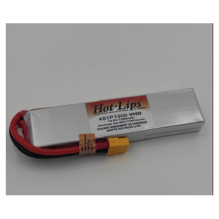 RC aircraft propulsion batteries - PACK LiPo HOT LIPS VHD 14,8V 1300mAh 4S1P XT60 - FLASH RC