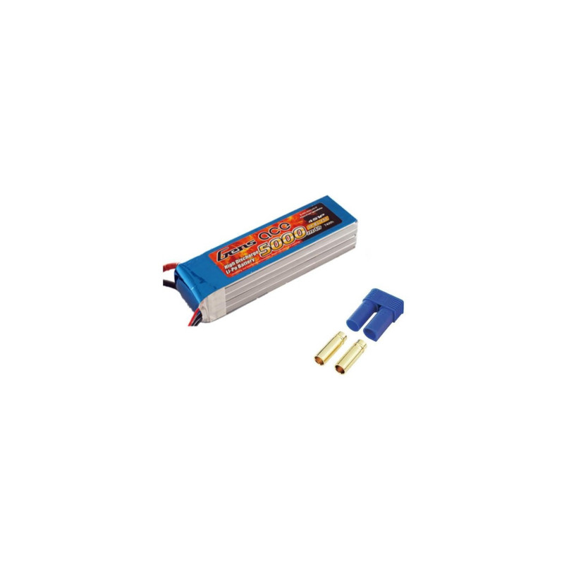 Batterie di propulsione per aerei RC - Gens ace lipo 4S 14.8V 5000mAh 45C EC5 batteria - FLASH RC
