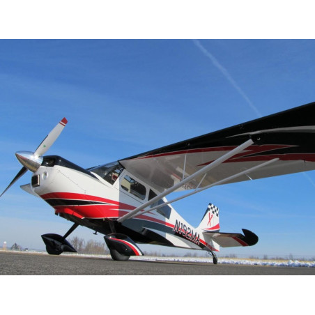 Aereo Decathlon RC bianco e rosso da 107" (2,70 m) - Modello pilota-RC - Ideale per acrobazie e modellismo avanzato
