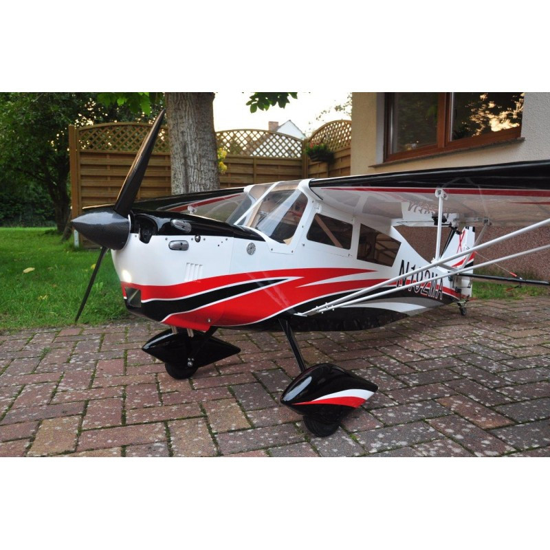 Aereo Decathlon RC bianco e rosso da 107" (2,70 m) - Modello pilota-RC - Ideale per acrobazie e modellismo avanzato