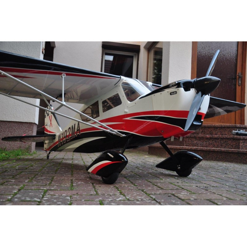 Avion Pilot RC Décathlon 107'' (2,70m) Blanc et Rouge - Modèle Pilot-RC - Idéal pour la Voltige et le Modélisme Avancé - FLASH R