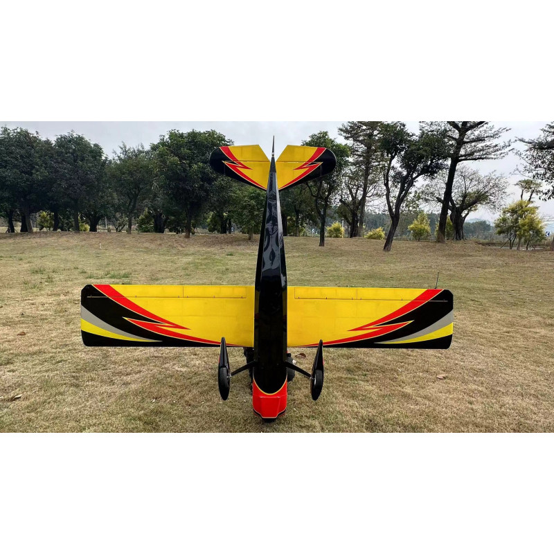 Avion Pilot RC Décathlon 107'' (2,70m) Jaune et Rouge - Modèle Pilot-RC - Idéal pour la Voltige et le Modélisme Avancé - FLASH R
