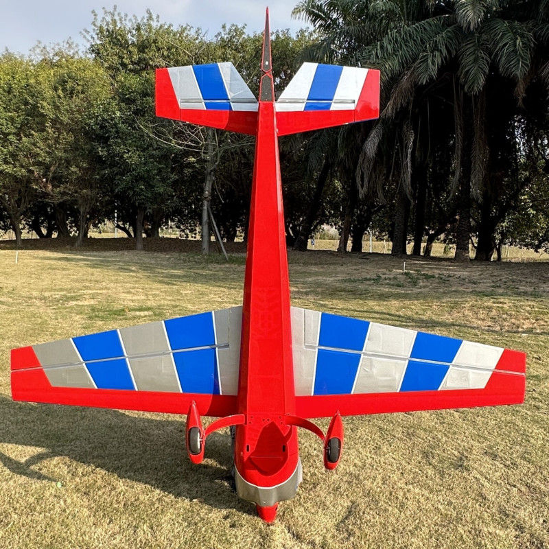 Avion Voltige Pilot RC EXTRA NG  78" - (envergure 1,97m) - Rouge Bleu Argent - FLASH RC