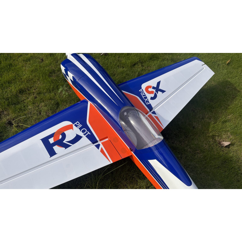 Acrobático - Extra 330 SX - Piloto RC - (envergadura 2,29m) Azul, Blanco, Rojo