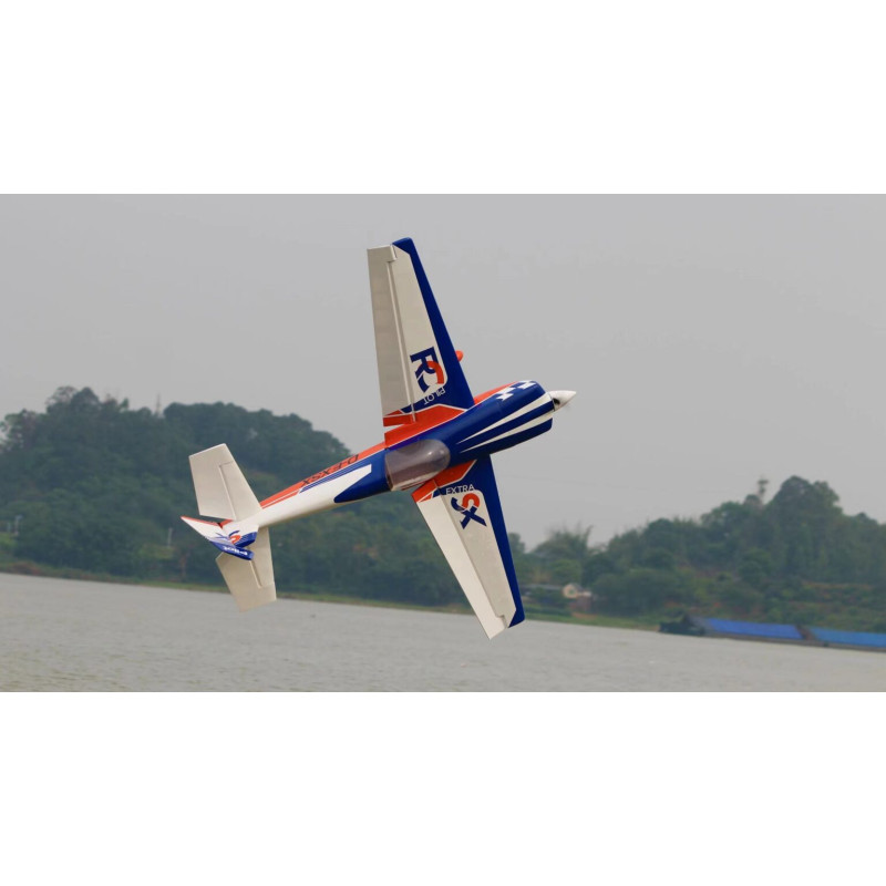 Kunstflugzeug - Extra 330 SX - RC Pilot - (Spannweite 2,29m) Blau, Weiß, Rot
