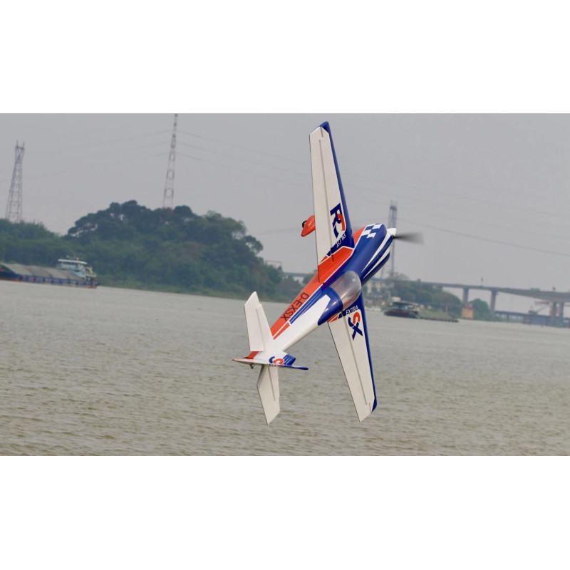 Acrobatico - Extra 330 SX - Pilota RC - (apertura alare 2,29 m) Blu, Bianco, Rosso