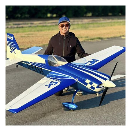 Avion Voltige Pilot RC - Extra 330 SX (envergure 2,29m) Bleu, Blanc, Noir - FLASH RC