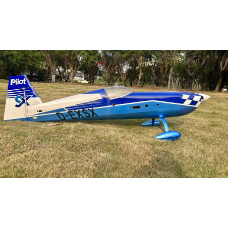 Kunstflugzeug - Extra 330 SX - RC-Pilot - (Spannweite 2,29m) Blau, Weiß, Schwarz
