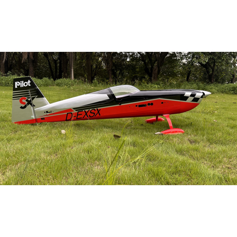 Acrobatico - Extra 330 SX - Pilota RC - (apertura alare 2,29 m) Nero, Grigio, Rosso