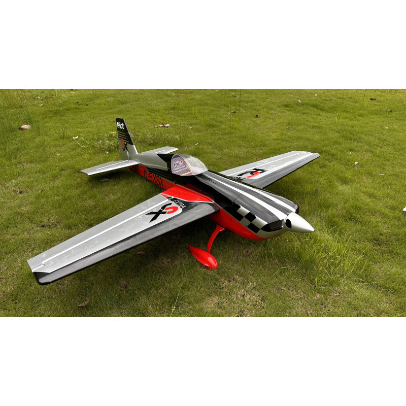Acrobatico - Extra 330 SX - Pilota RC - (apertura alare 2,29 m) Nero, Grigio, Rosso