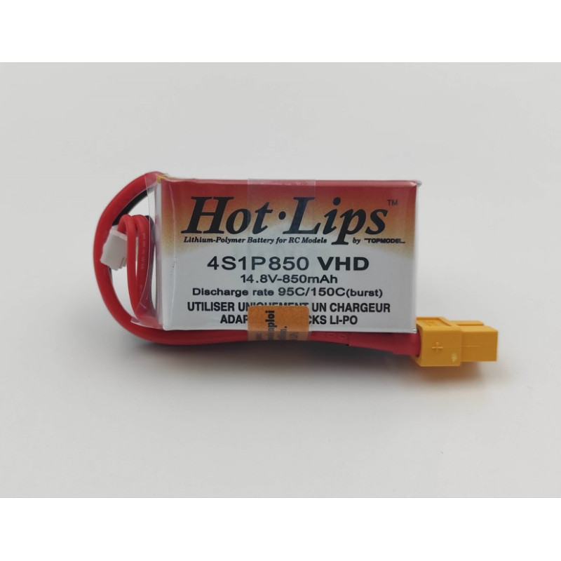 Batteries de propulsion avions RC - PACK LiPo HOT LIPS VHD 14,8V 850mAh 4S1P XT60 - FLASH RC