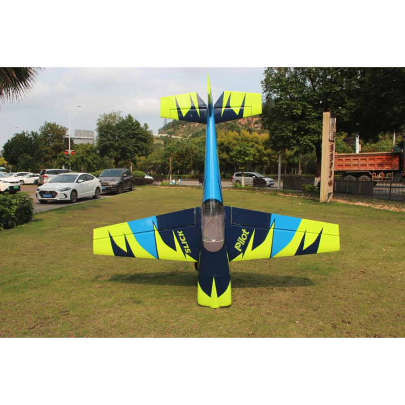 Aereo acrobatico - Pilot RC - Slick 60 - (circa 1,52 m) - Verde, blu, nero