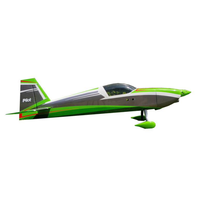 Avion Voltige - Pilot RC - Slick 60 - (env 1.52m) - Vert, Gris, Rouge - FLASH RC