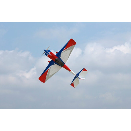 Avion Voltige - Pilot RC - Slick 74 - (env 1.88m) - Bleu, Blanc, Rouge - FLASH RC