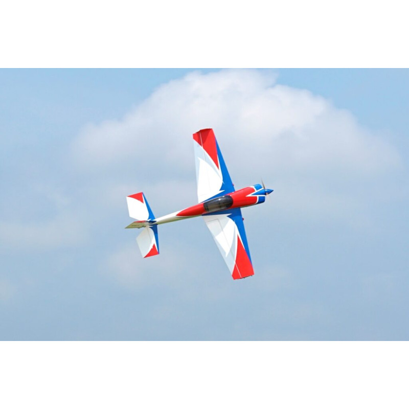 Avion Voltige - Pilot RC - Slick 74 - (env 1.88m) - Bleu, Blanc, Rouge - FLASH RC