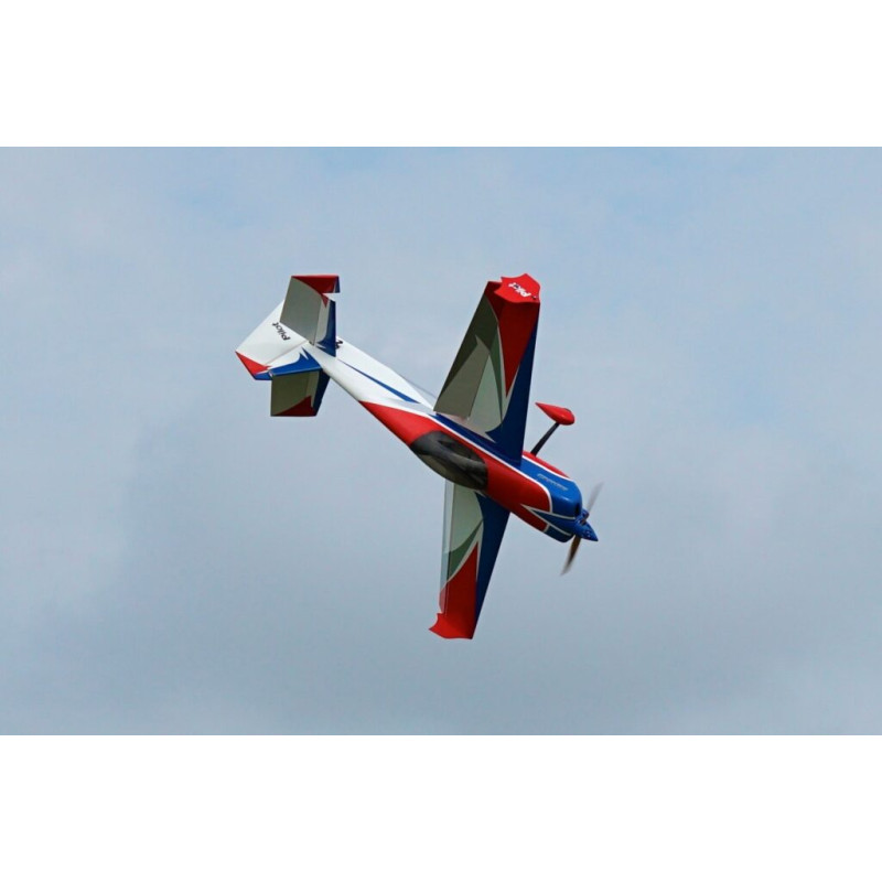 Avion Voltige - Pilot RC - Slick 74 - (env 1.88m) - Bleu, Blanc, Rouge - FLASH RC