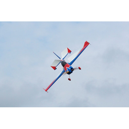 Avion Voltige - Pilot RC - Slick 74 - (env 1.88m) - Bleu, Blanc, Rouge - FLASH RC