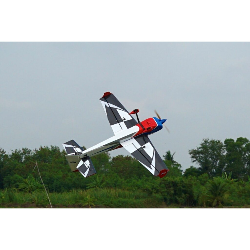 Avion Voltige - Pilot RC - Slick 74 - (env 1.88m) - Bleu, Blanc, Rouge - FLASH RC