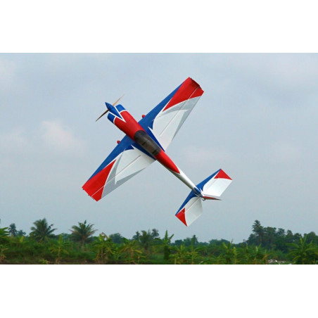 Avion Voltige - Pilot RC - Slick 74 - (env 1.88m) - Bleu, Blanc, Rouge - FLASH RC