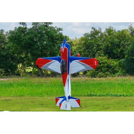 Avion Voltige - Pilot RC - Slick 74 - (env 1.88m) - Bleu, Blanc, Rouge - FLASH RC