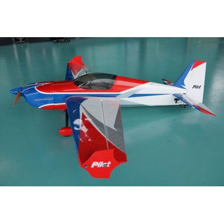 Avion Voltige - Pilot RC - Slick 74 - (env 1.88m) - Bleu, Blanc, Rouge - FLASH RC