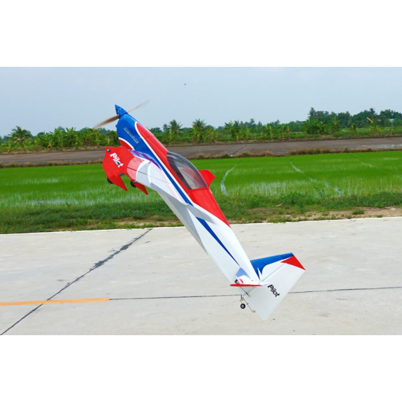 Kunstflugzeuge - Pilot RC - Slick 84 - (ca. 2.13 m) - Weiß, Blau, Rot - FLASH RC