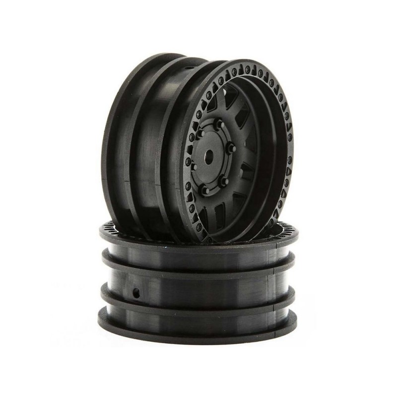 Piezas coche RC - AXIAL AX31587 1.9 Ruedas KMC XD Machete Crawl Negro (2) - FLASH RC