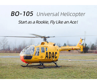 Flywing BO-105 - ADAC - GPS - RC Helikopter Größe 450L Gelb - RTF 2
