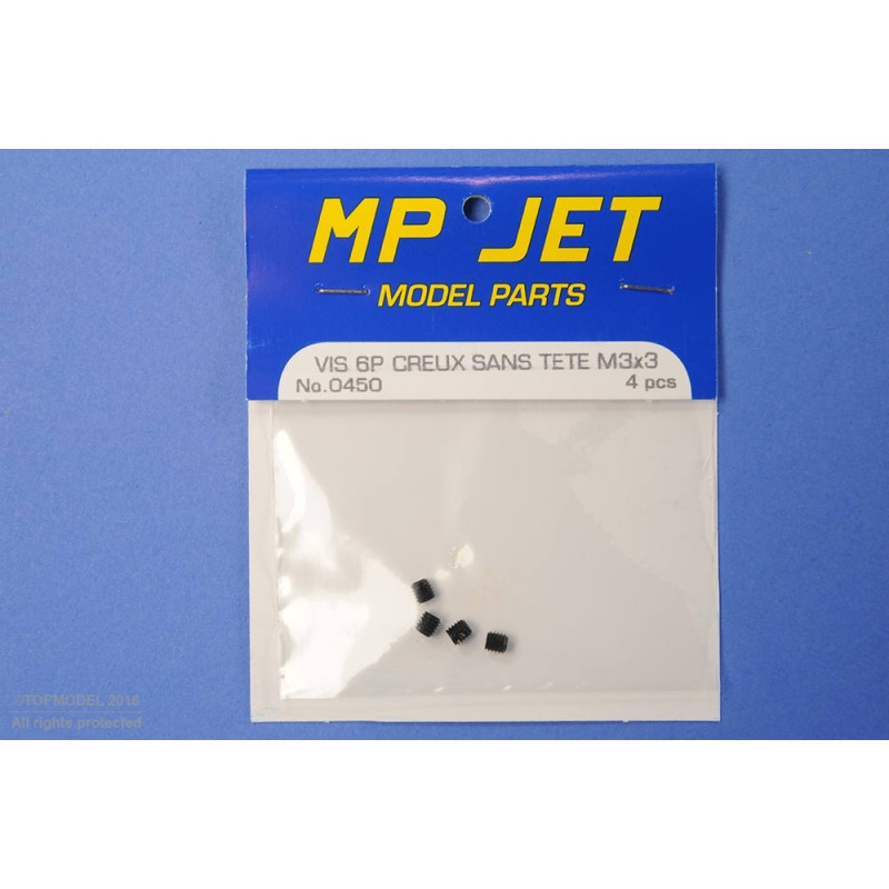VIS 6 PANS CREUX SANS TETE M3x3 mm 4pcs - FLASH RC