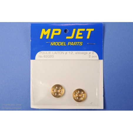 BRASS PULLEY Ø12, bore Ø2mm 2pcs