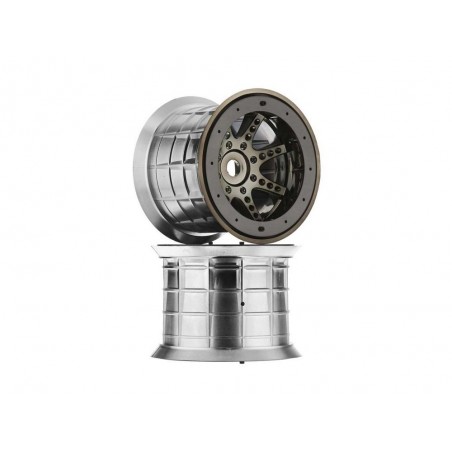 Ersatzteile RC-Cars - AXIAL AX8046 Oversize Beadlock 8-Spk Blk Chrm (2) - FLASH RC